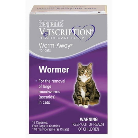 SERGEANTS PET CARE PROD Cat Vetscription Worm-Away, 12-Ct.