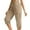 Khaki, variant on Stylish Olyvenn Womens Cotton Cargo Capris Soft Stretch Drawstring Travel Casual Capri Pants for Women with 6 Pockets Khaki XXL