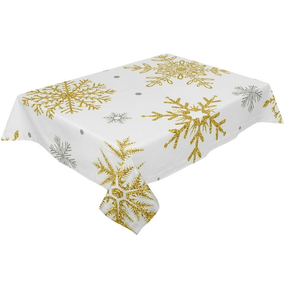 Christmas Snowflake Texture Table Cloth Waterproof Dining Tablecloth Kitchen Decorative Party Table Cover