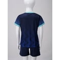 thumbnail image 4 of JanJean Soccer Uniforms for Kids Boys Football Jersey V Neck Practice T Shirt and Sport Shorts Set Navy Blue S, 4 of 7