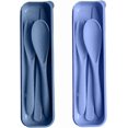 thumbnail image 1 of shiyou-Travel Utensils Set with Case, 2 Sets Camping Utensils Wheat Straw Reusable Utensils Set with Case, Knife Fork and Spoon Utensils for Lunch Box, 1 of 4
