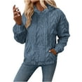 thumbnail image 1 of Timegard Chandails Molletonnés pour Femmes Hiver en Molleton Chauds Amples Confort Chandails à Capuchon Chandails à Enfiler Hauts avec Poches, 1 of 5