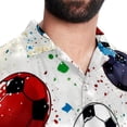 thumbnail image 5 of Football Men's Short Sleeve Spread Collar Poplin Shirt, Casual Printed Button Down Summer Beach Tops for Men, Unisex Comfortable Shirts, 5 of 6
