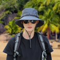 thumbnail image 4 of Shenmeida Sun Hat for Men Windrproof Wide Birm String Bucket Hat UV Protection Boonie Hat for Fishing Hiking, 4 of 8