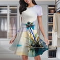 thumbnail image 2 of Watercolor Dragonfly Artwork Women's Classic Swing Skater Dress Casual Work Party Cocktail Dresses, 2 of 6