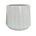 thumbnail image 4 of Benjara BM331043 Fusie Planter - Round - Ceramic - Vertical Faceted, White - Set of 2, 4 of 5