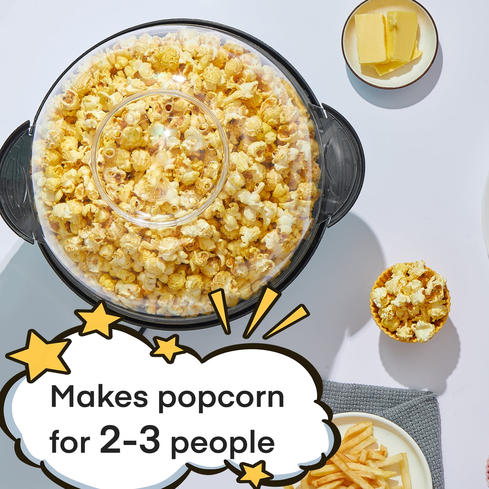 3QT. Automatic Stirring Popcorn Maker