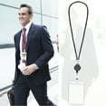 thumbnail image 3 of Miangastore School Id Card Cover Hanging Badge Reel Black 1 Set, 3 of 8