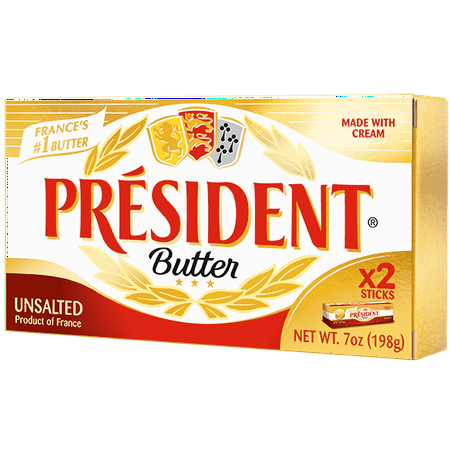 President Unsalted Butter Sticks, 7 Oz., 2 Count