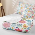 thumbnail image 4 of Homewish Pastel Ditsy Floral Quilt King For Girls,Pink Blue Yellow Cute King Coverlet Set,3 Pieces, 4 of 7