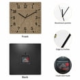 thumbnail image 2 of Brown Wooden Wall Clock Silent Non Ticking, Farmhouse Burlap Solid Beige Color Modern Linen Texture Square Wall Clocks Battery Operated, Decor Clock for Home Office, Living Room, Kitchen, 10 Inch, 2 of 9