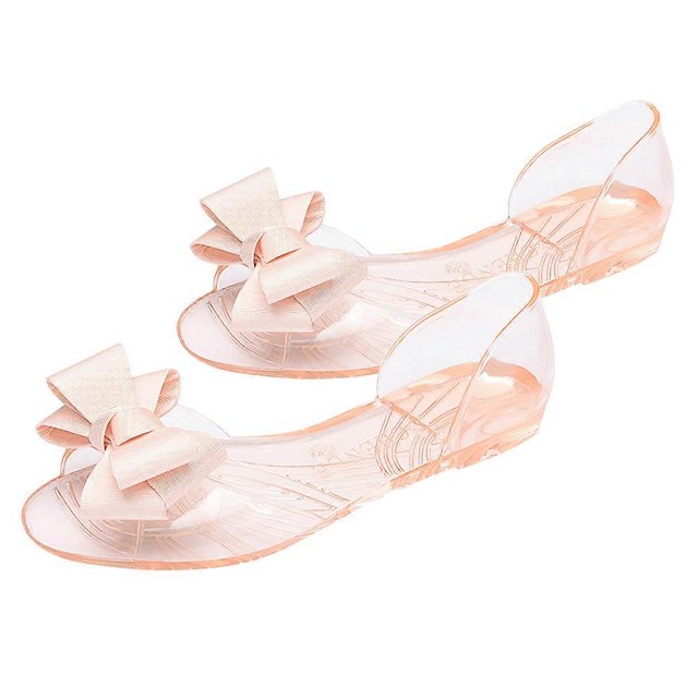 Pink Woman Sandals Flat Jelly Shoes for Casual Wear