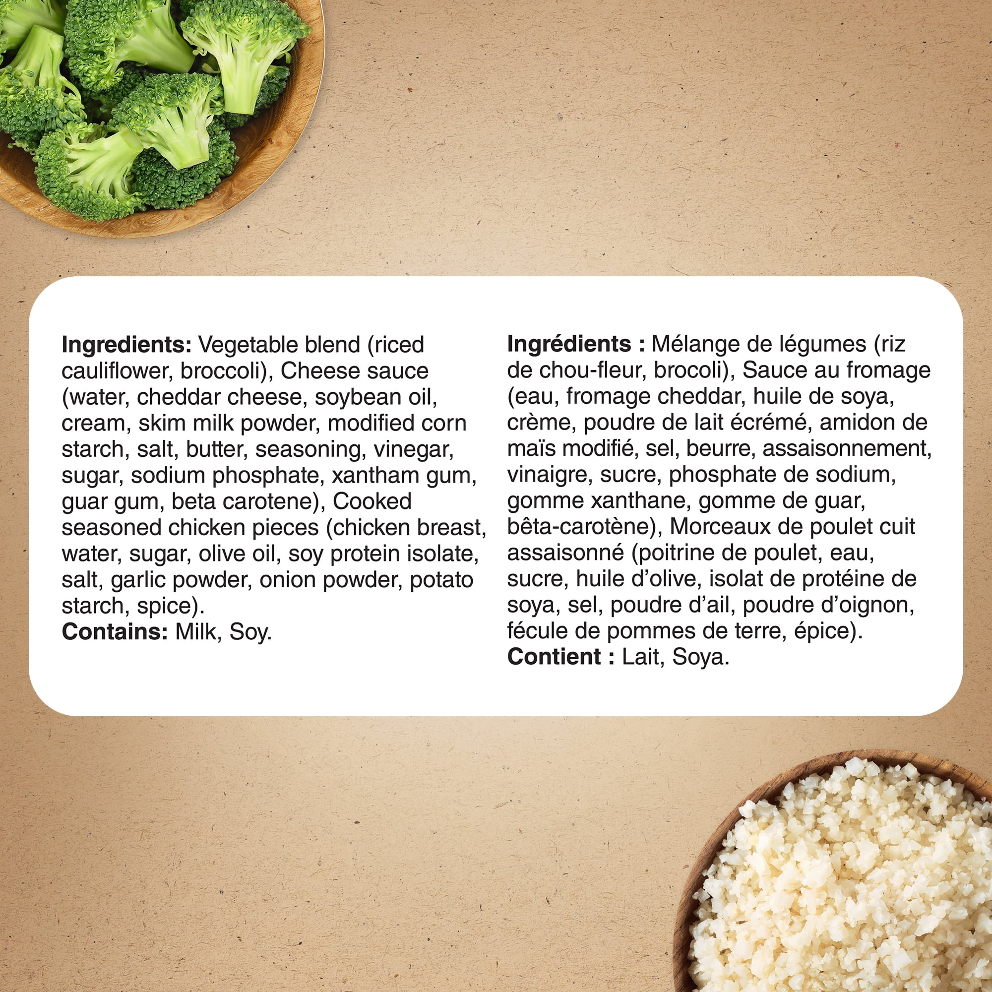 Marie Callender's Cheesy Chicken & Broccoli Frozen Dinner, Made with riced cauliflower, grilled chicken breast with broccoli florets in cheese sauce, Cheesy Chicken & Broccoli Frozen Meal, 680g