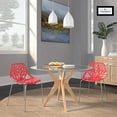 thumbnail image 1 of LeisureMod Chaise de Salle à Manger Moderne avec Pieds Chromés, Ensemble de 2 (Rouge), 1 of 5