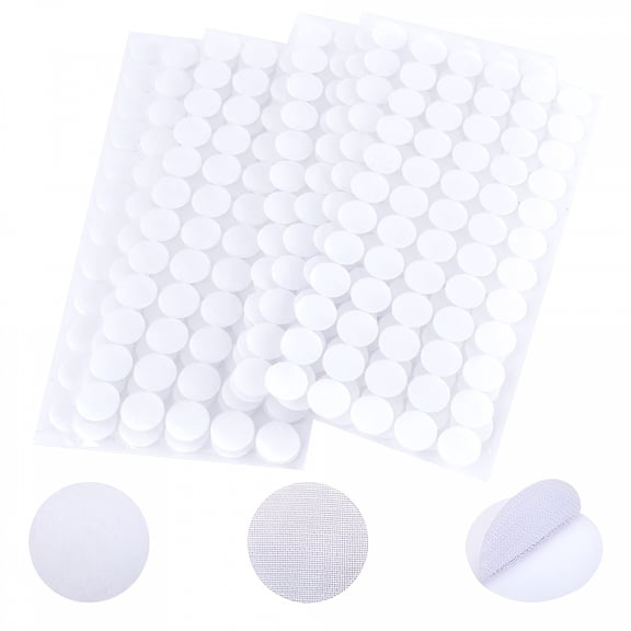 ICERUN 160Pcs Self Adhesive Dots,80 Pair 20mm Diameter Sticky Back Hook and Loop Coins Double Sided Hook Loop Dots Fastener Tapes for Home Office (White Round)