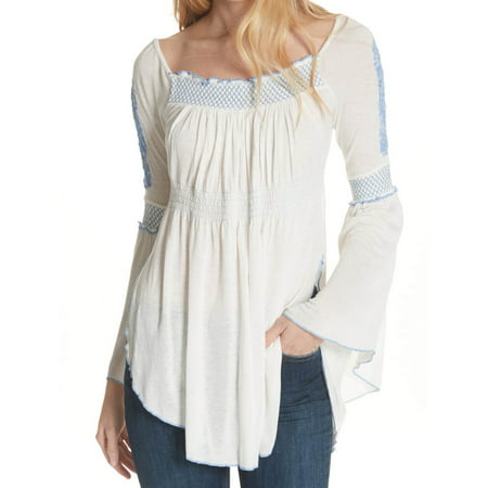 Free People Tops & Blouses - Free People Blue Women Small Smocked Bell ...