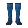 thumbnail image 1 of Fotbe Deep Blue Glitter Calcetas Divertidas Estampadas para Hombre y Mujer, Calcetas de Algodón hasta la Rodilla para Caminar, Correr, Enfermería y Embarazo, 1 of 6
