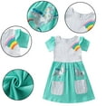 thumbnail image 4 of WOLLED Toddler Kids Girls Summer Casual Cotton Dress Short Sleeve Loose Dresses Swing Twirly Sundress Cartoon Skirt for 3-8Y, 4 of 11