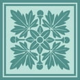 thumbnail image 2 of Vision Studio 26x26 Gold Ornate Wood Framed with Double Matting Museum Art Print Titled - Tonal Woodblock in Blue I, 2 of 4