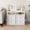 White - with Door, variant on May in Color End Tables for Bedroom with Storage Shelf & Door, Set of 2 Nightstand, Small Side Table for Living Room, Dorm, Faux 2-Drawer Bedside Table, Black