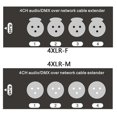 thumbnail image 5 of 1Pc 4-Channel 3-Pin XLR Audio and DMX over Network Cable Extender DMX512 Network Signal Extender Female, 5 of 5