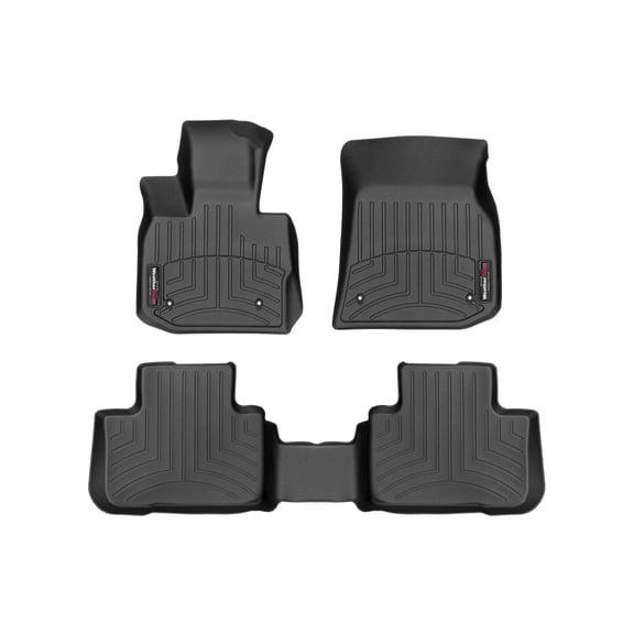 WeatherTech Custom Fit FloorLiners compatible with BMW X3 30i, X3 M Competition, X3 M, X3 M40i, X4 M40i, X3 30e - 1st & 2nd Row, Black