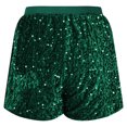 thumbnail image 6 of HongQid Women Sparkly Sequin Shorts Glitter Elastic High Waisted Sparkle Straight Legs Shorts for Parties, 6 of 8