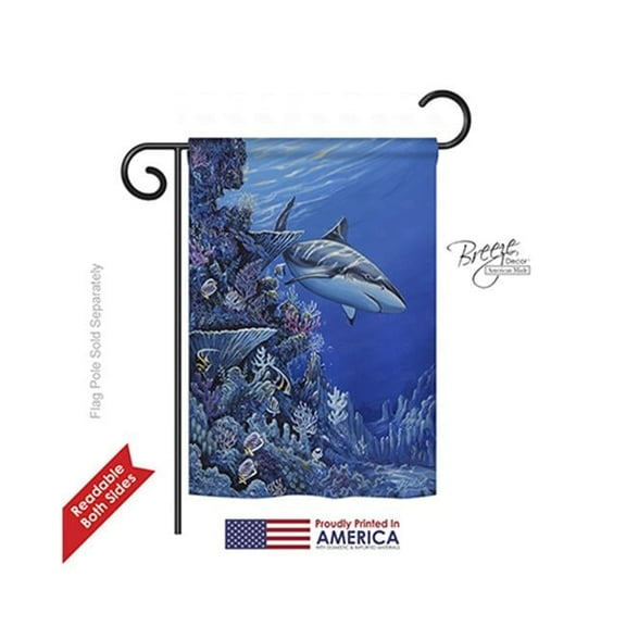 Breeze Decor 57050 Beach & Nautical Shark Reef 2-Sided Impression Garden Flag - 13 x 18.5 in.