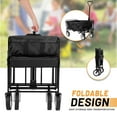 thumbnail image 7 of CL.HPAHKL Collapsible Wagon Cart Foldable Garden Wagon Cart Utility Wagon with All-Terrain Wheels, Black, 7 of 7