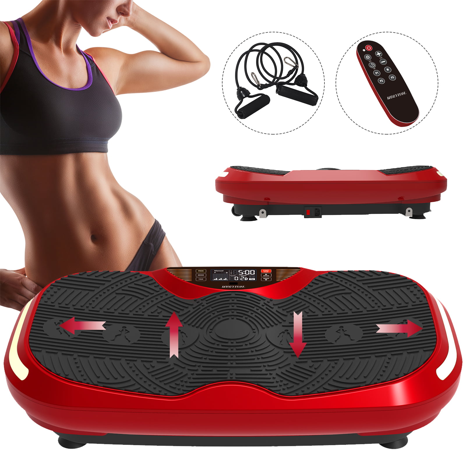 500W Whole Body Massager Vibration Machine Fitness Platform w/ Music Player 