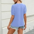 thumbnail image 5 of Womens Dressy Casual Tops Keyhole Business Work Blouses Pleated Puff Sleeve Summer Shirts, 5 of 8
