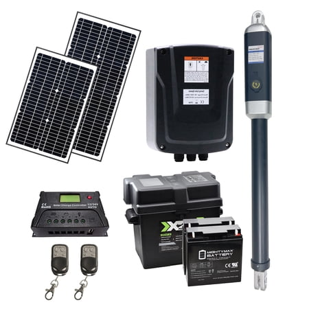 ALEKO Single Swing Gate Operator Solar Powered Kit for Gate up to 1100 lb