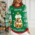 thumbnail image 4 of Cute Merry Christmas Sweaters for Women 2025 Long Sleeve Crewneck Jacquard Embroidered Pullover Sweater Jumper Tops, 4 of 6