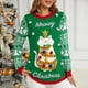 thumbnail image 1 of Suéter de Navidad para mujer, suéter feo con estampado de gato de dibujos animados, cuello redondo, Tops gruesos sueltos de punto, otoño e invierno, 2024, 1 of 4