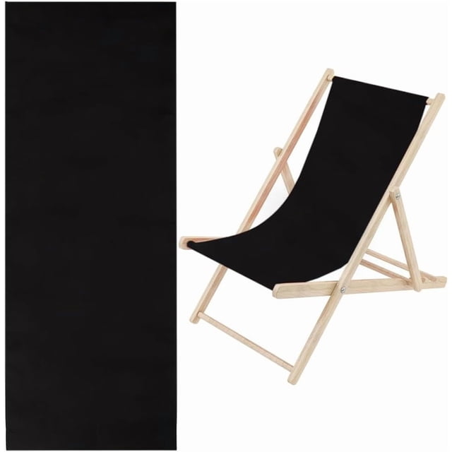 1 pieza de repuesto para silla de playa, silla de jardín, correas de 435 x 1165 mm, tela Oxford negra, tumbona plegable para patio al aire libre, tela para silla de salón.