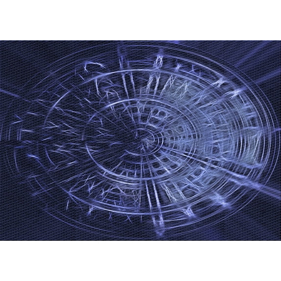 Ahgly Company Machine Washable Indoor Rectangle Transitional Night Blue Area Rugs, 4' x 6'