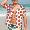 thumbnail image 3 of Fotbe Strawberries Hawaiian Shirt for Men Unisex Summer Beach Casual Short Sleeve Cotton Linen Button Down Shirts-XX-Large, 3 of 5