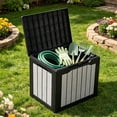 thumbnail image 7 of Uforic 30 Gallon Resin Deck Box, Waterproof Outdoor Storage Box, Dual Use as Patio Bench, Black & Gray, 7 of 7
