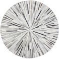 thumbnail image 1 of Bashian H112-GY-6 RND-H19 Santa Fe Collection Geometric Contemporary Leather Hand Stitched Round Area Rug, Grey - 6 ft., 1 of 6