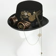 thumbnail image 2 of Sombrero Steampunk con engranaje Sunnimix negro 58cm-59cm, 2 of 7
