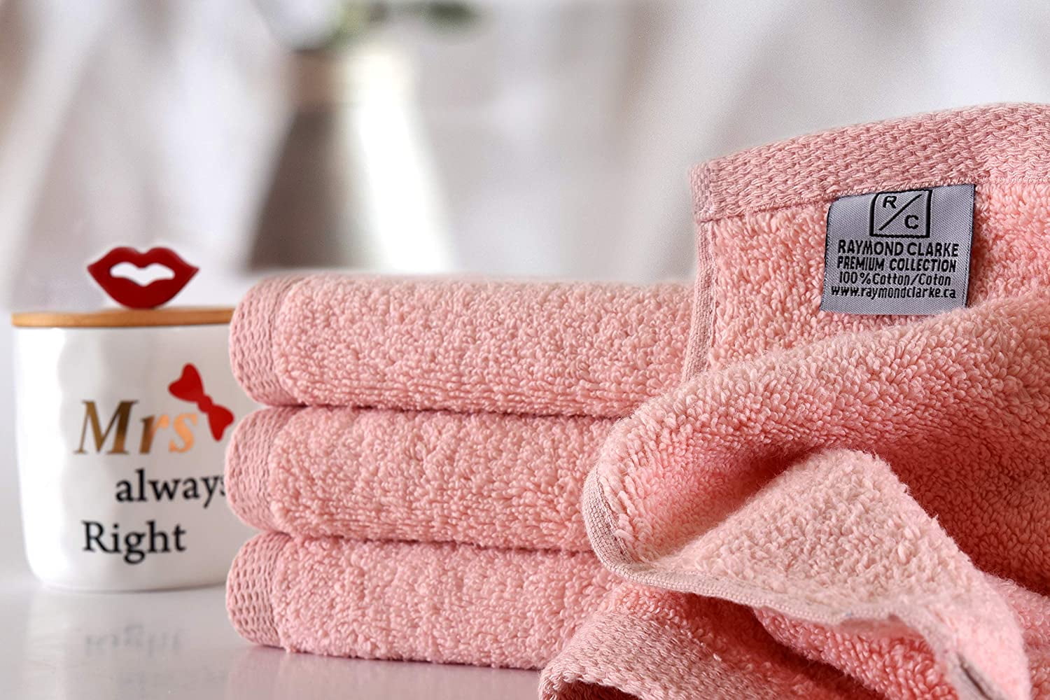 100 Cotton Washcloths, Face Cloths Pack Pink Twelve Pack, 12×12 inch, Ultra Soft Salon Towels