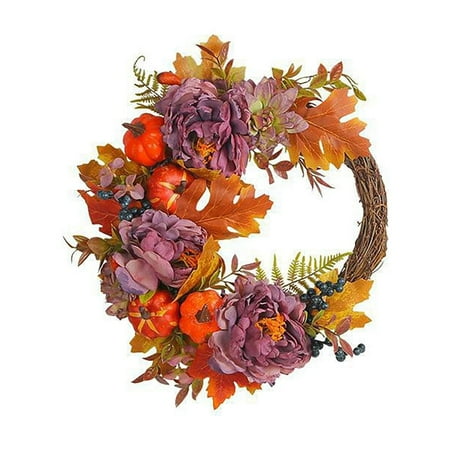 

Minsida Peony And Pumpkin Wreath Flower Home Outdoor Courtyard Atmosphere Dried Flower Wreath Valentine S Day Wreaths Valentine Signs for Small Indoor Christmas Decorations Dried Cactus Christmas Riff