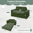 thumbnail image 3 of Erinnyees 2-in-1 Sleeper Sofa, No Assembly Corduroy Loveseat, Converts to Bed with Deep Seat & 2 Included Pillows, 3 of 10
