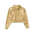 thumbnail image 6 of iiniim Girls Kids Sequins Hip Hop Jazz Outerwear Shiny Metallic Bomber Jacket Coat Disco Party Gold 8, 6 of 7