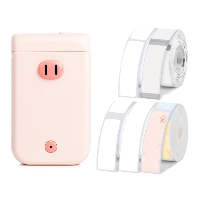Aimo D30S Imprimante Thermique Portable Rose - Connectivité Bluetooth Sans Fil pour Android & iOS, Impression Haute Résolution 203DPI, Batterie Rechargeable 1000mAh, Design Portable 160g avec 5 Rouleaux de