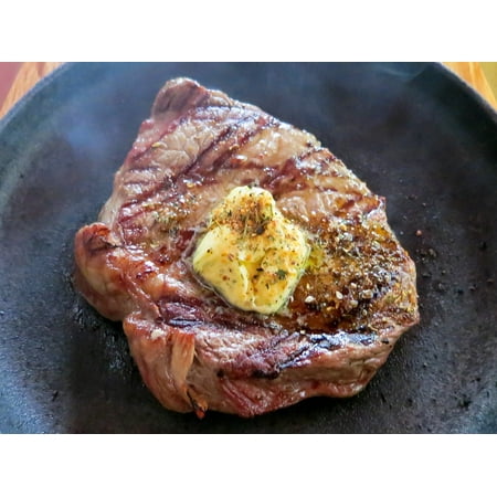 Canvas Print Rumpsteak Meat Sirloin Frying Cooking Pan Steak Stretched Canvas 32 x