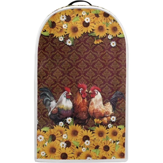 Rooster with Sunflower Blender Dust Cover Coffee Maker Cover Kitchen Decoration Small Appliance Cover Kitchen Mixer Attachments Foldable Dust Cover Blender Cover