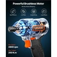 thumbnail image 3 of 20V Brushless Cordless Impact Driver Kit 1/4 Inch Hex, 2800 RPM Max, Includes Battery, Charger & 20 Bits, LED Light for Furniture & Home Repairs, 3 of 10