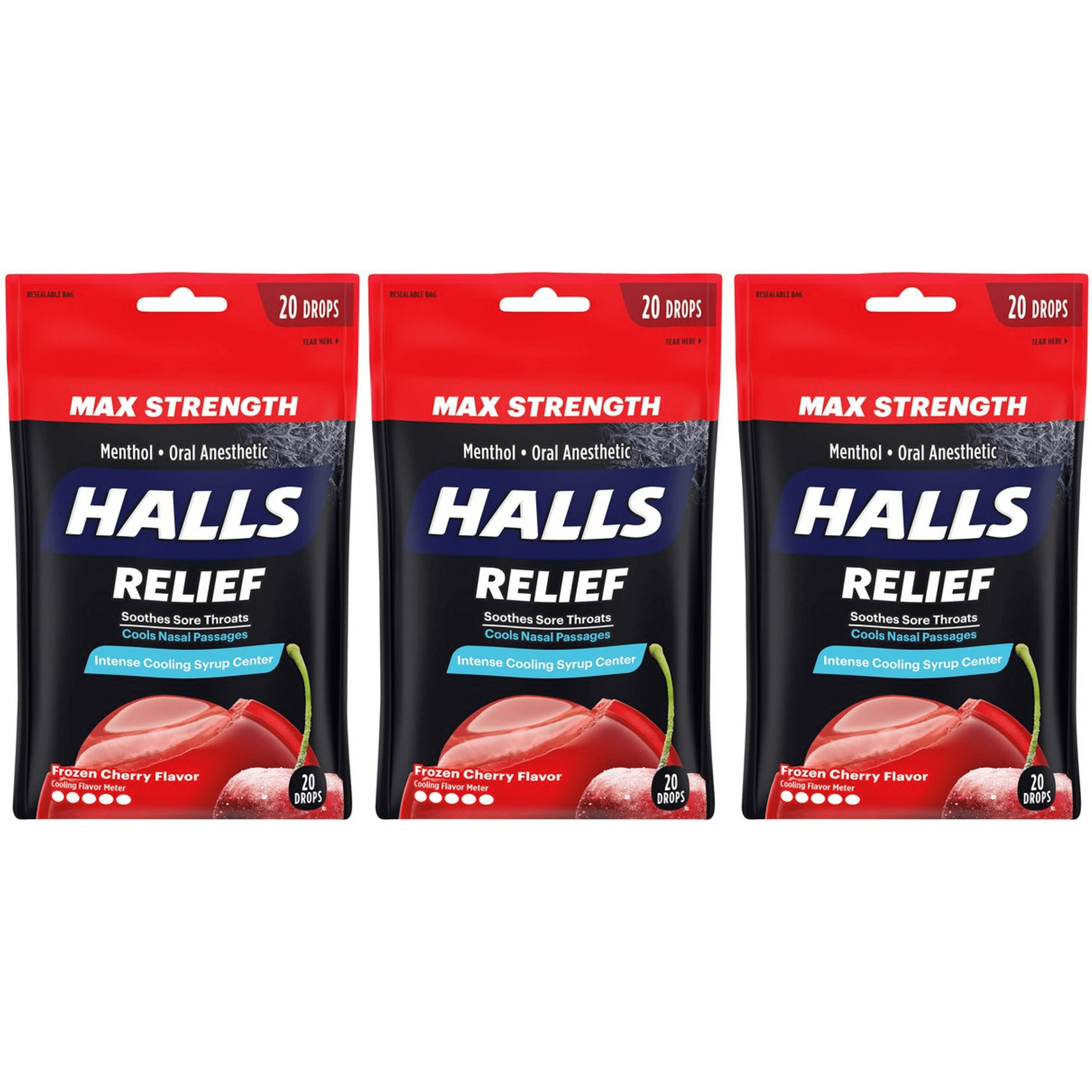Halls Relief Max Strength Extra Strong Menthol Throat Drops, Frozen
