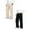 #02-Black 1PCS & Beige 1PCS, variant on MUXiin 2 Pack Girls' Sweatpants Kids Straight Leg Casual Baggy Joggers Teen Loose Athletic Elastic Waist Pants with Pocket